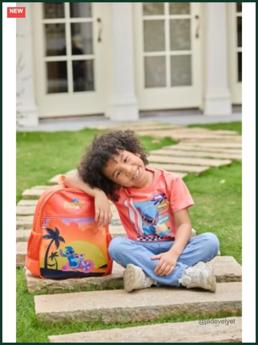 Disney Stitch Backpack Water-Resistant Ergonomic Padded Straps Kids School Bag